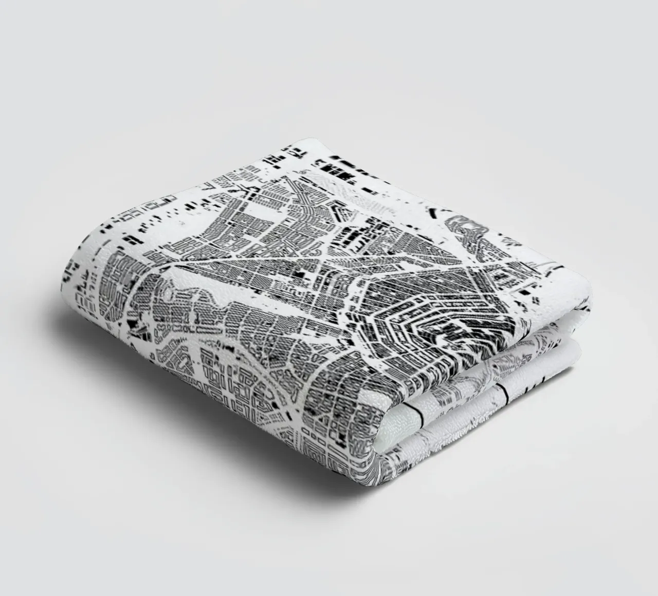 Amsterdam Map Schwarzplan asciugamano da bagno da Hubert Roguski