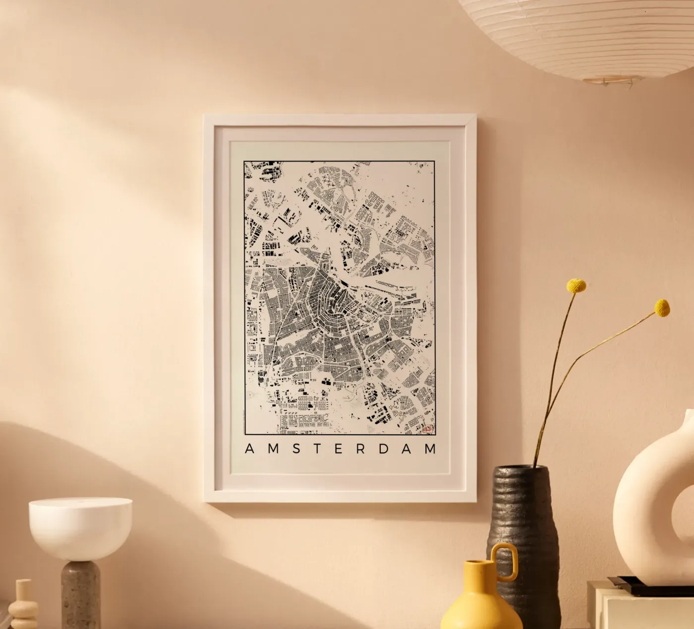 Amsterdam Map Schwarzplan poster da Hubert Roguski