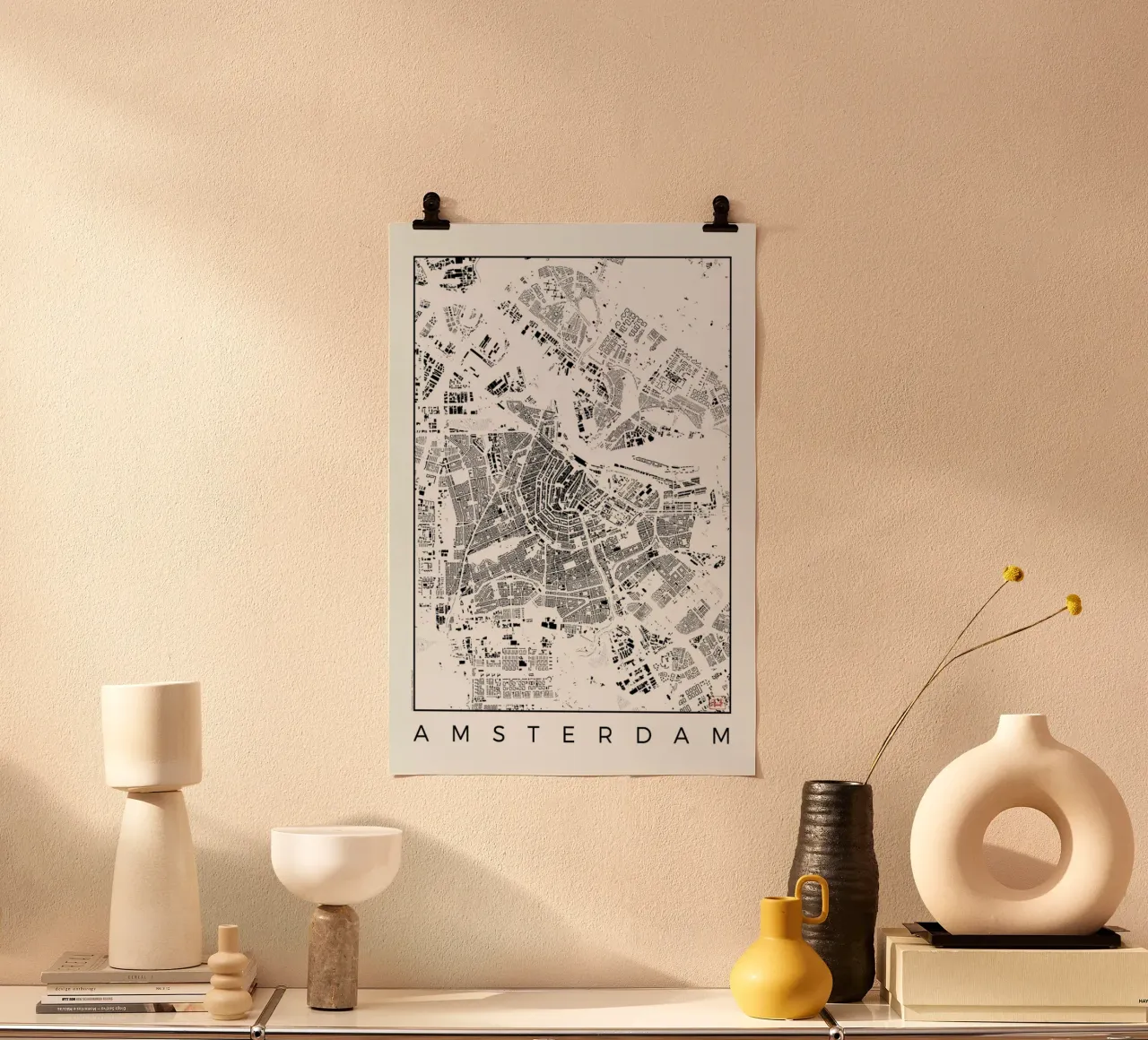 Amsterdam Map Schwarzplan carta hahnemühle da Hubert Roguski