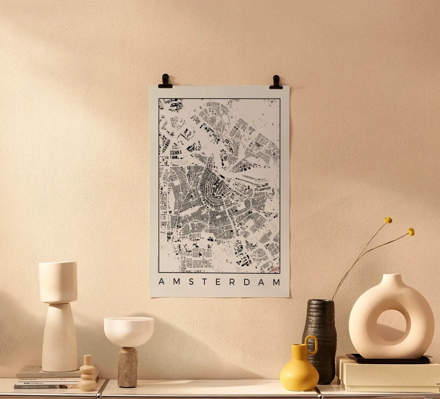Amsterdam Map Schwarzplan poster da Hubert Roguski