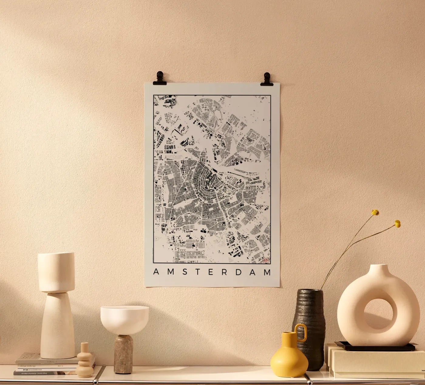 Amsterdam Map Schwarzplan poster da Hubert Roguski