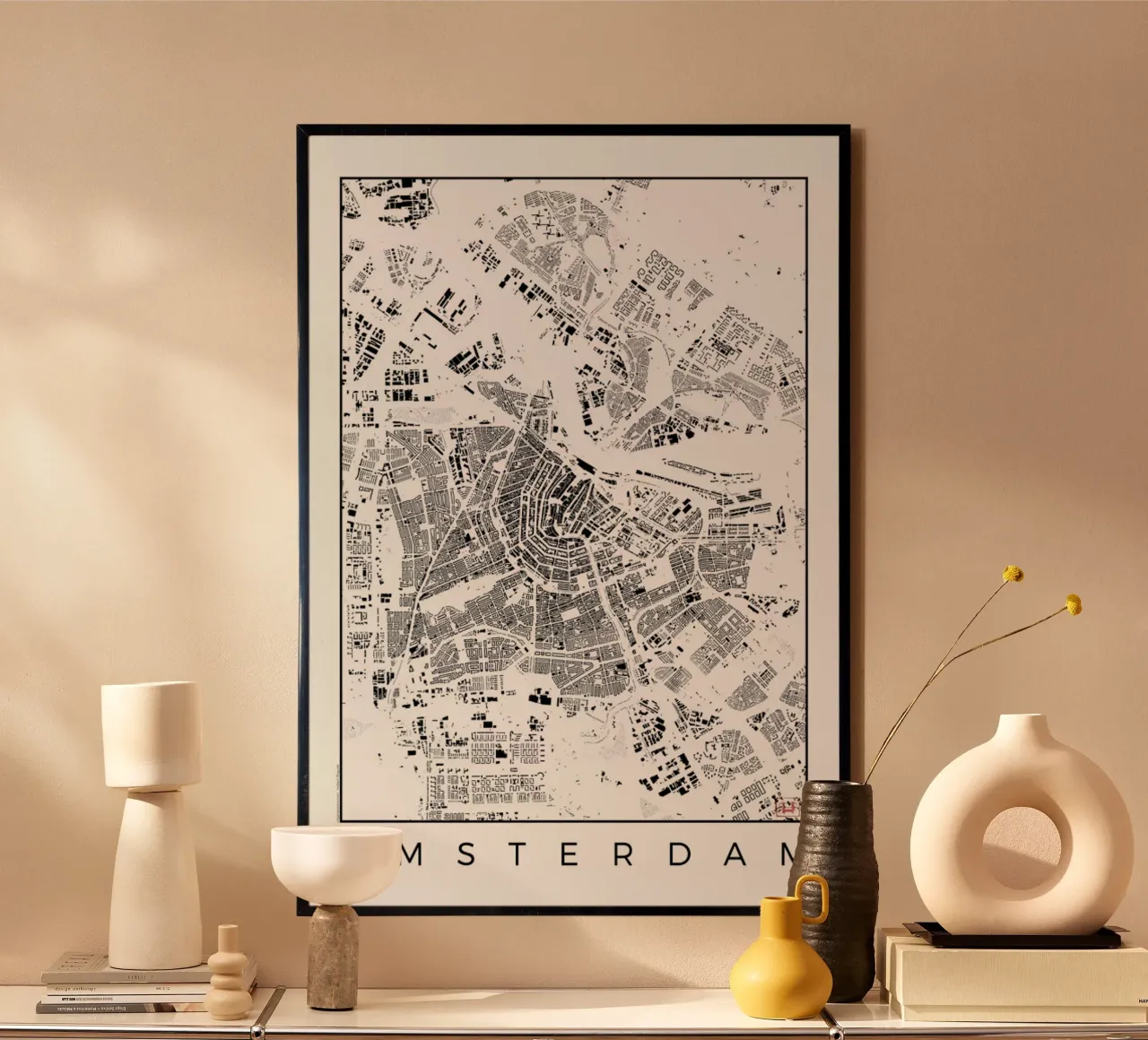 Amsterdam Map Schwarzplan carta hahnemühle da Hubert Roguski