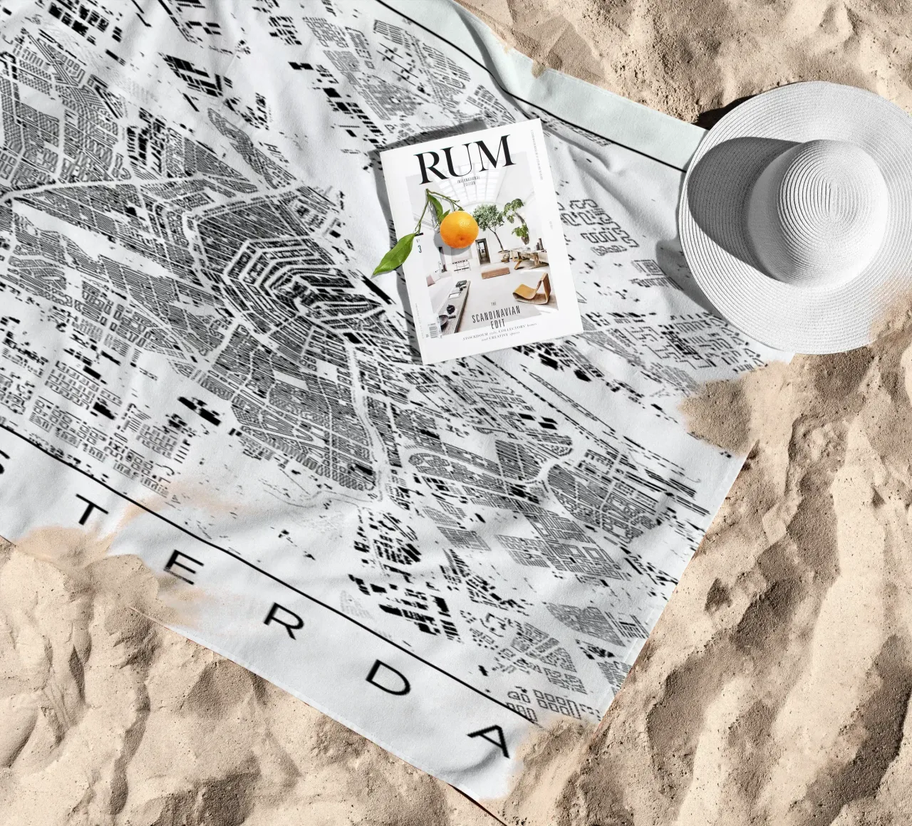 Amsterdam Map Schwarzplan telo mare da Hubert Roguski