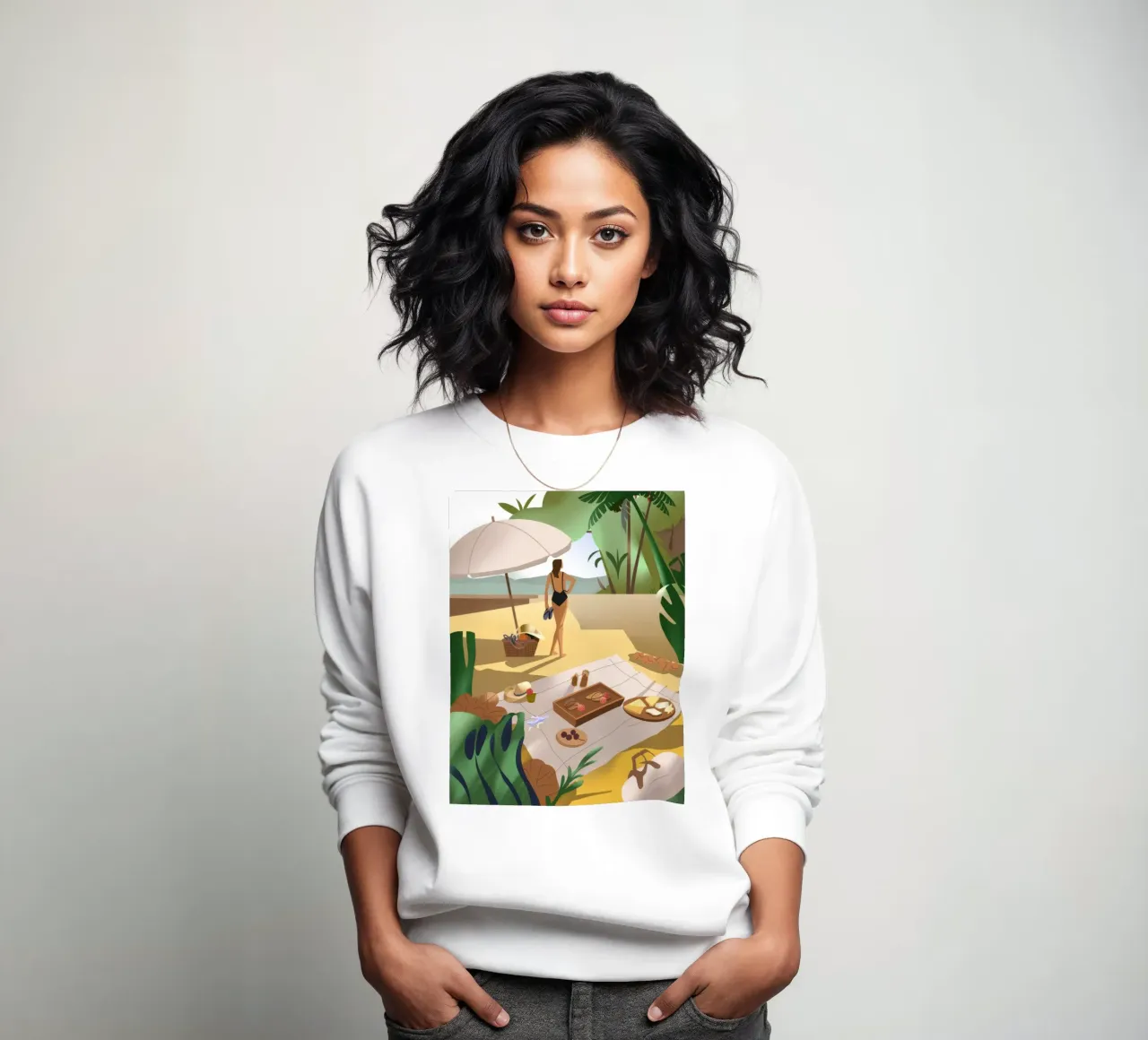 Strand Picknick sweatshirt van Artie Shifa