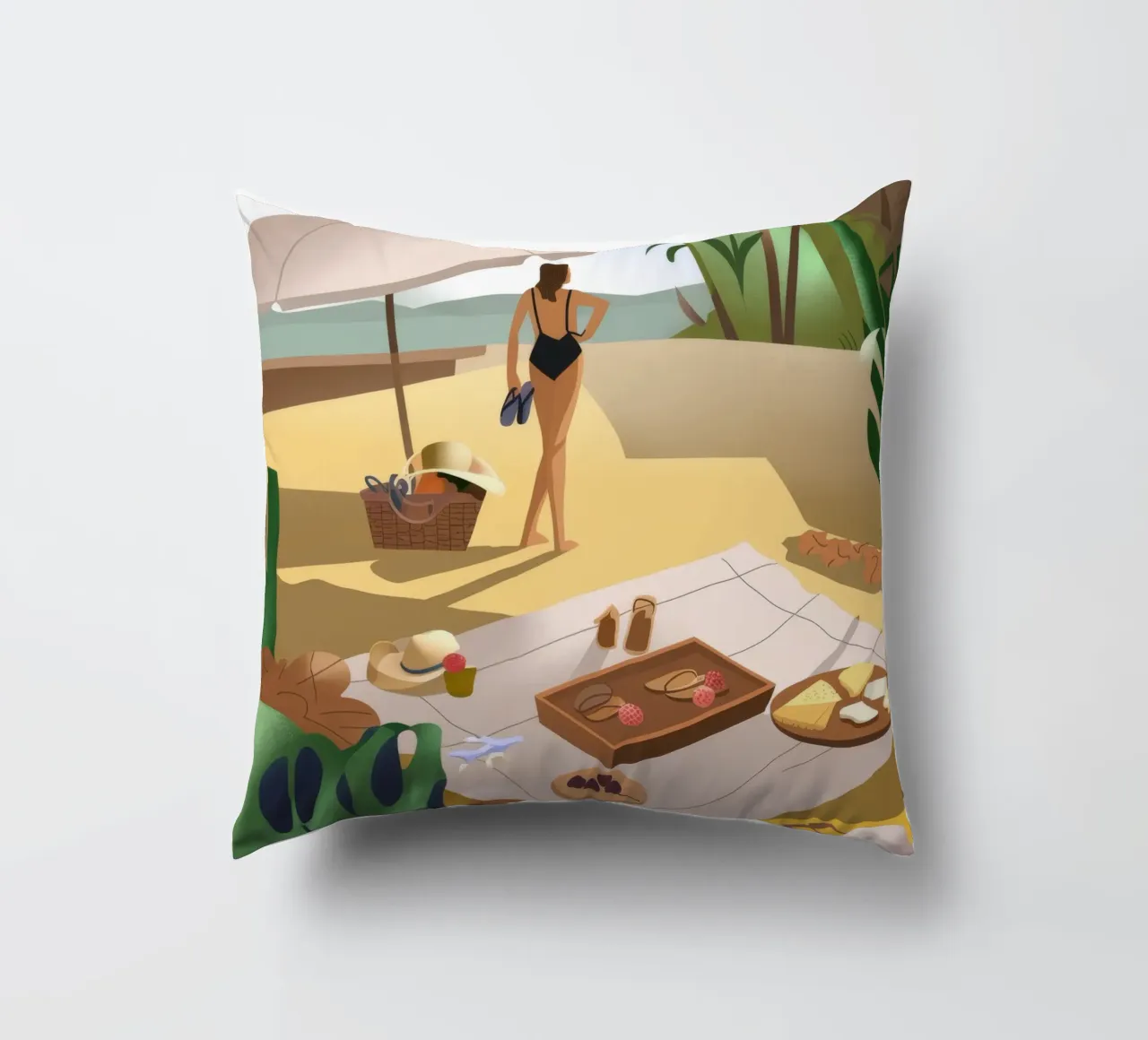 Picnic in spiaggia cuscino da Artie Shifa