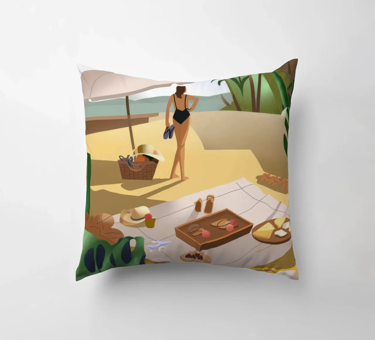 Picnic in spiaggia cuscino da Artie Shifa