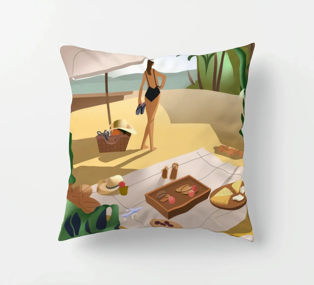 Picnic in spiaggia cuscino da Artie Shifa