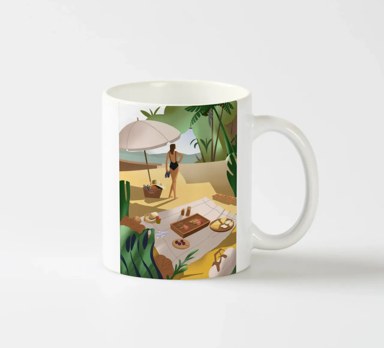 Strand-Picknick Keramik Tasse von Artie Shifa