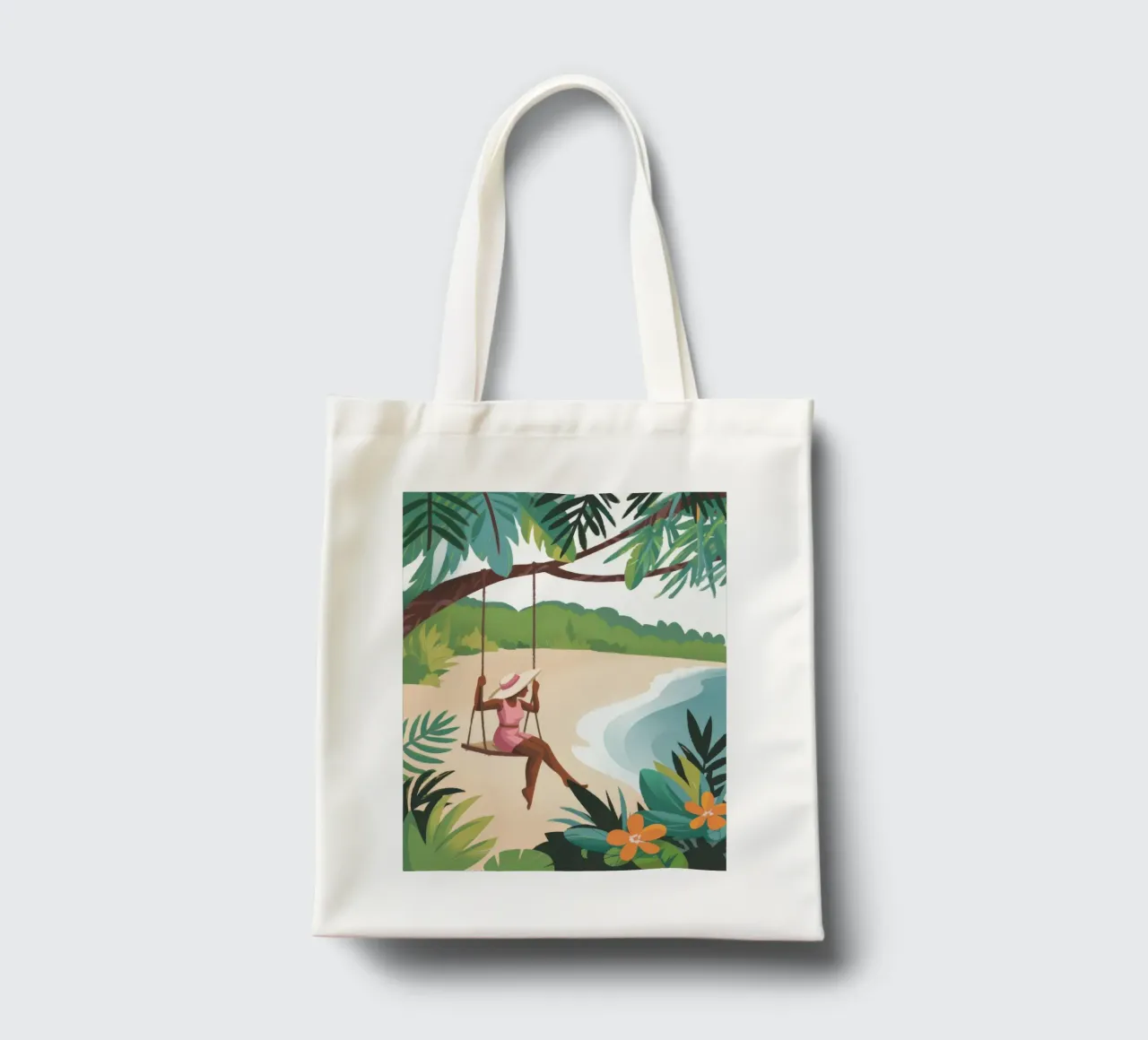 Beach Swing tote bag by Artie Shifa