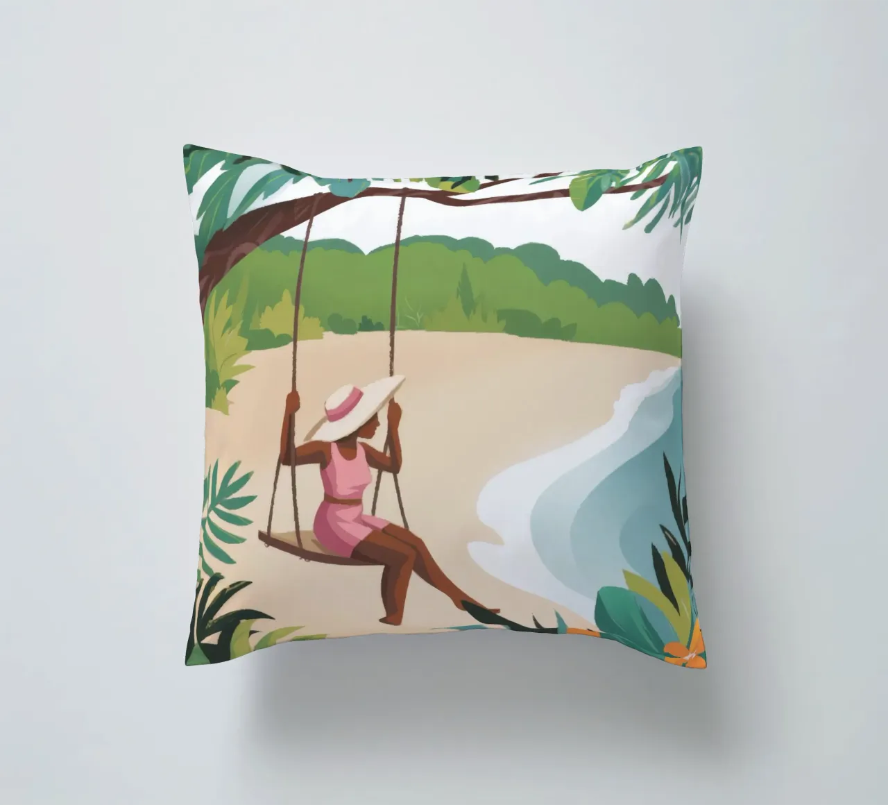 Beach Swing decorative cushion by Artie Shifa