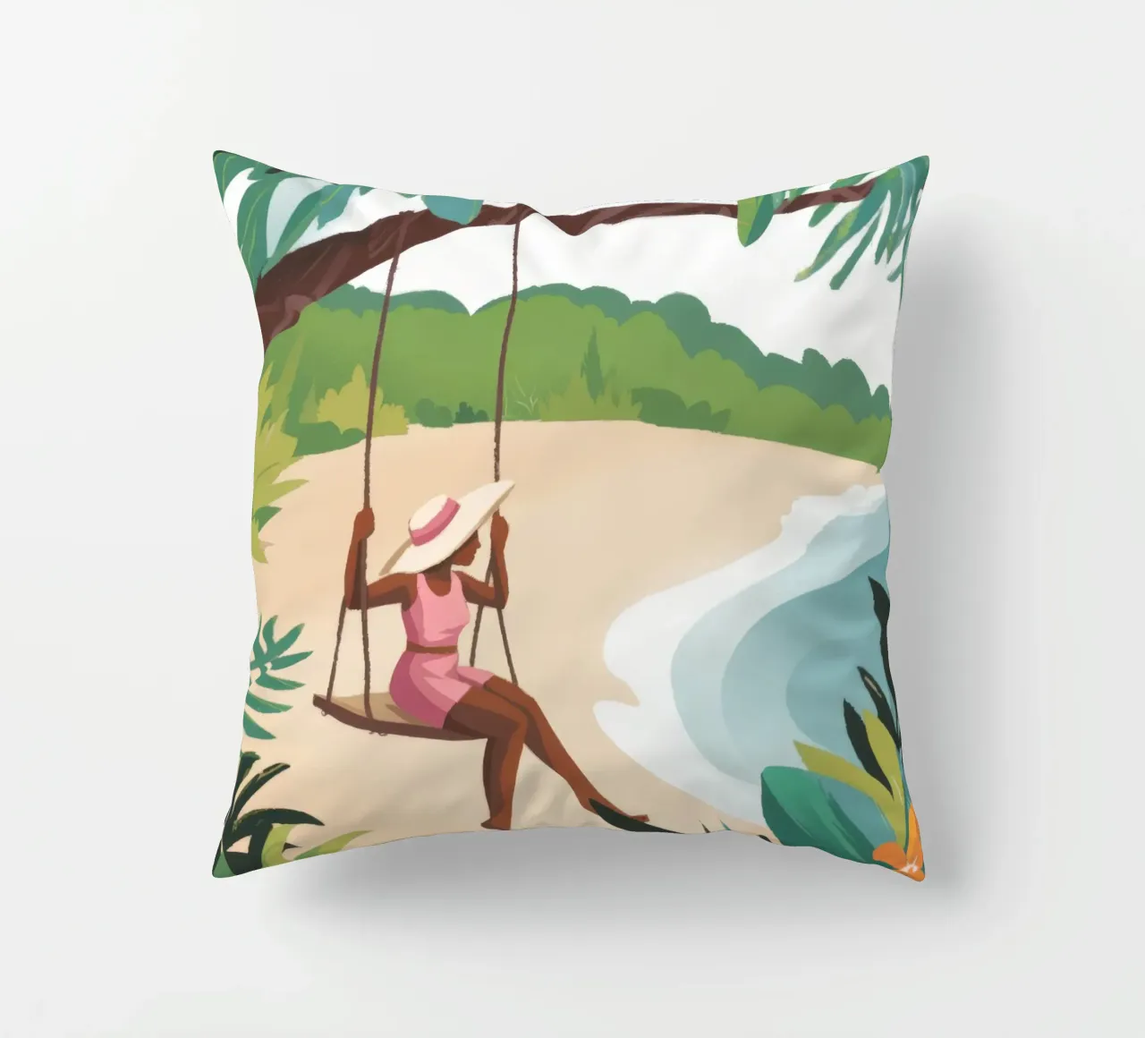 Beach Swing decorative cushion by Artie Shifa