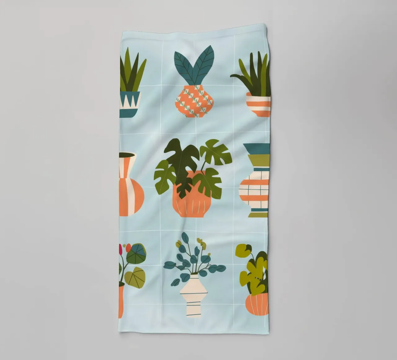 Botanical Grid towel by Artie Shifa
