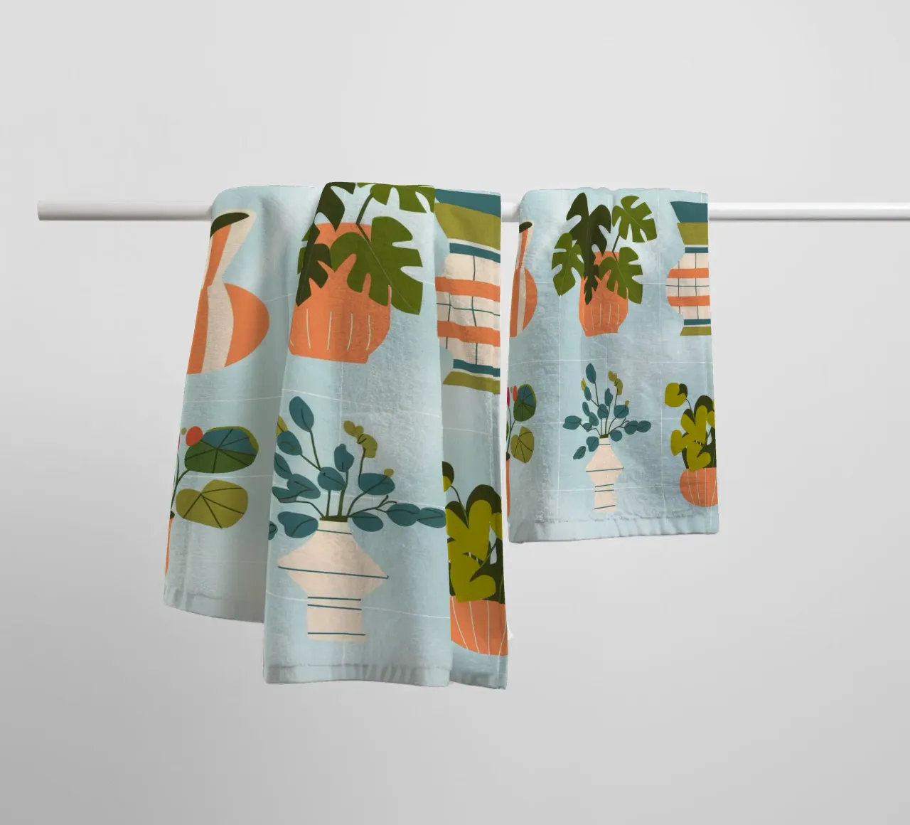 Botanical Grid towel by Artie Shifa