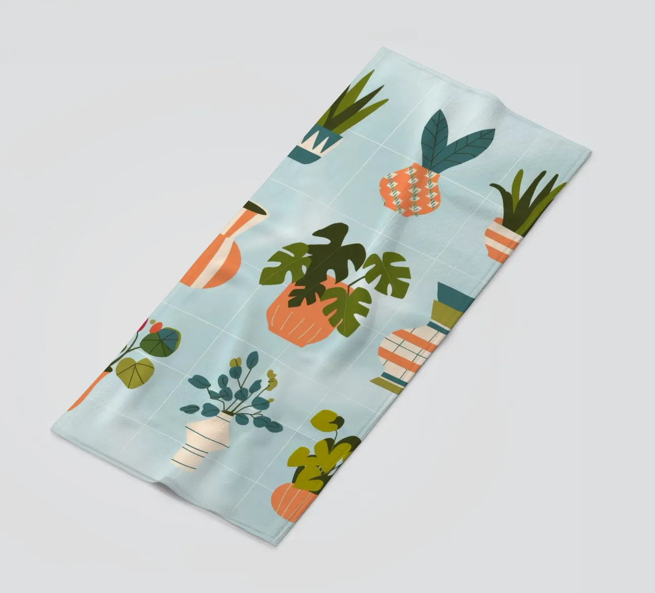 Botanical Grid beach towel by Artie Shifa