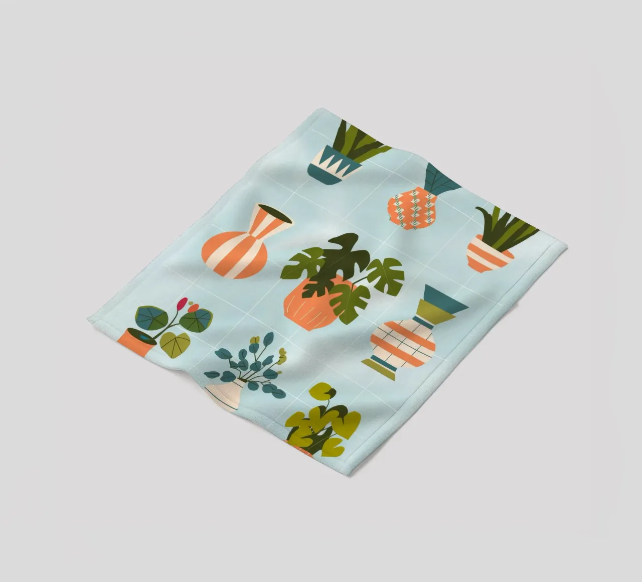 Botanisches Raster Fleecedecke von Artie Shifa