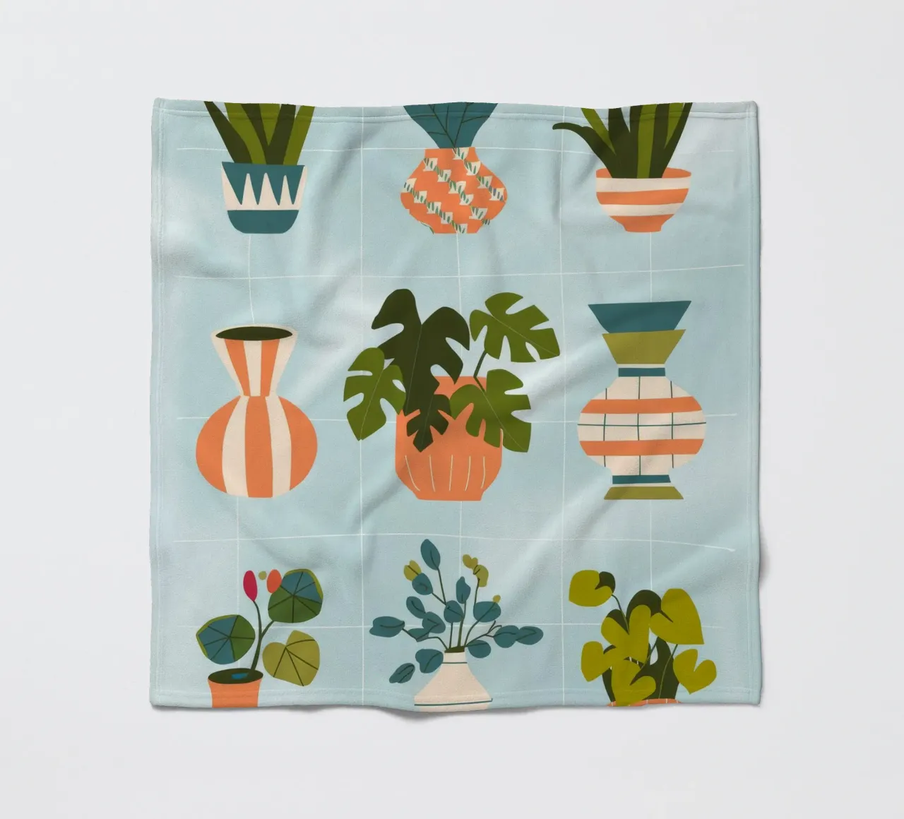 Botanisches Raster Fleecedecke von Artie Shifa