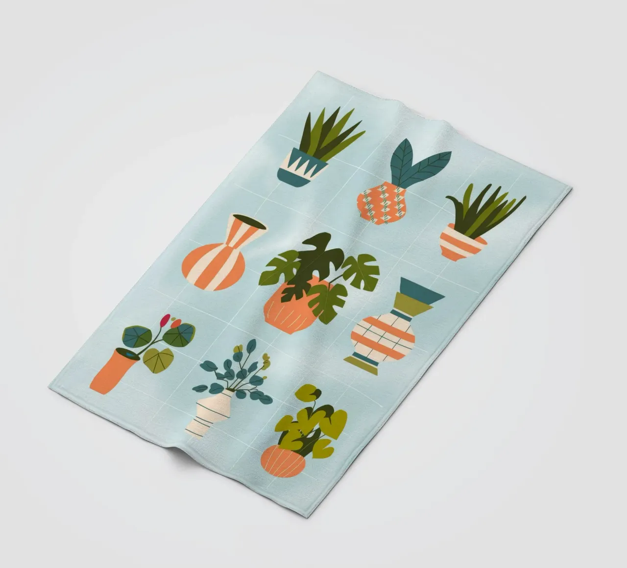 Botanisches Raster Fleecedecke von Artie Shifa