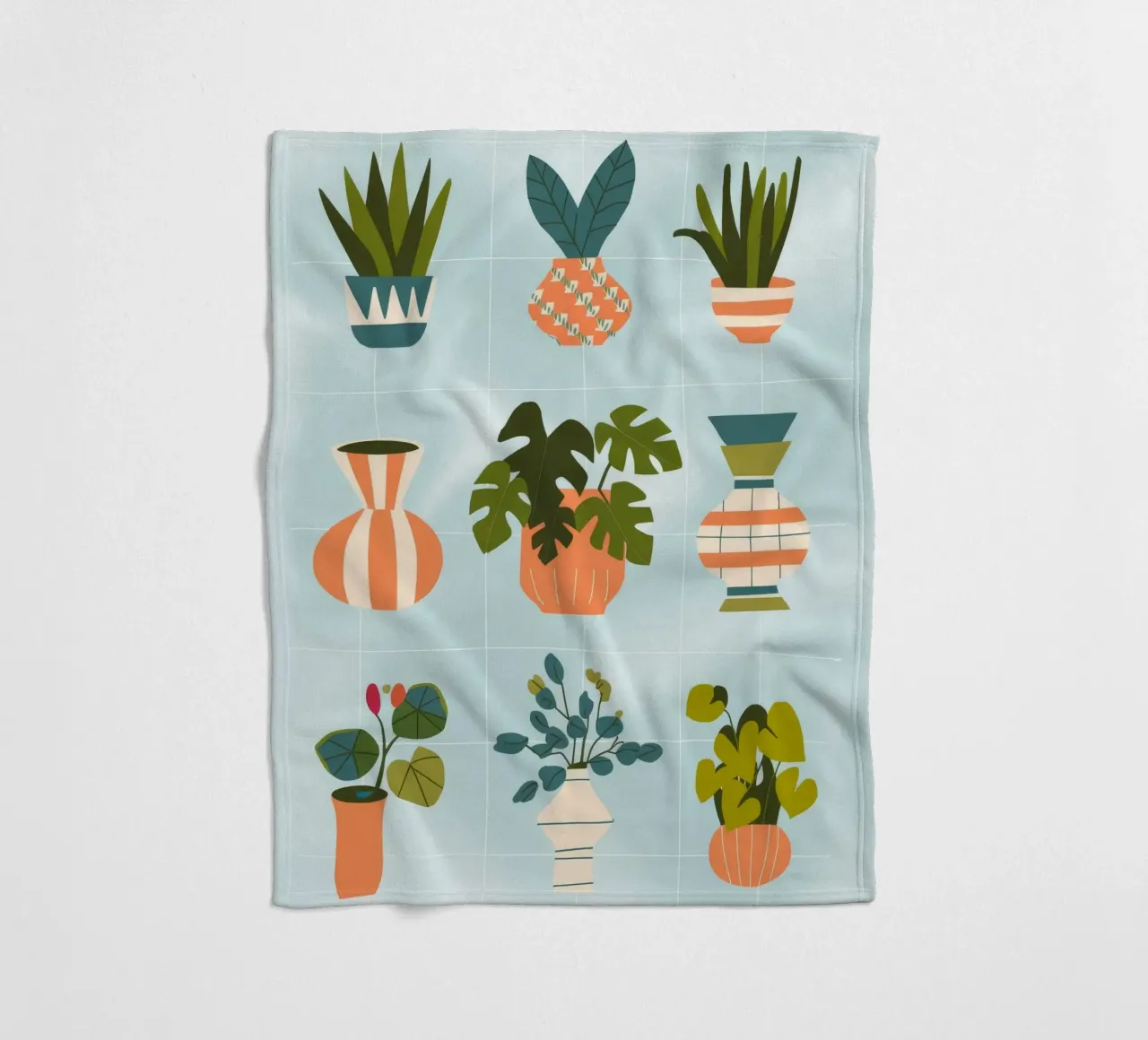 Botanisches Raster Fleecedecke von Artie Shifa
