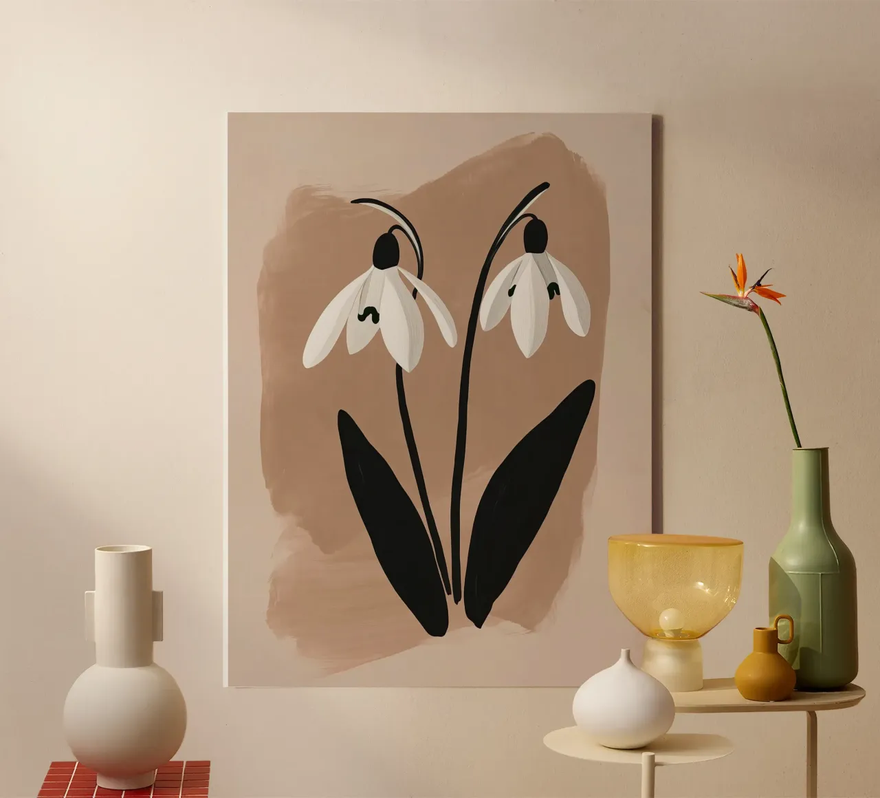 Snowdrop time | Boho art print canvas by Autofocus