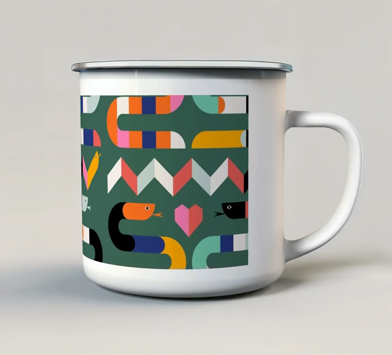 Rainbow Snakes tazza in smalto da susanapaz
