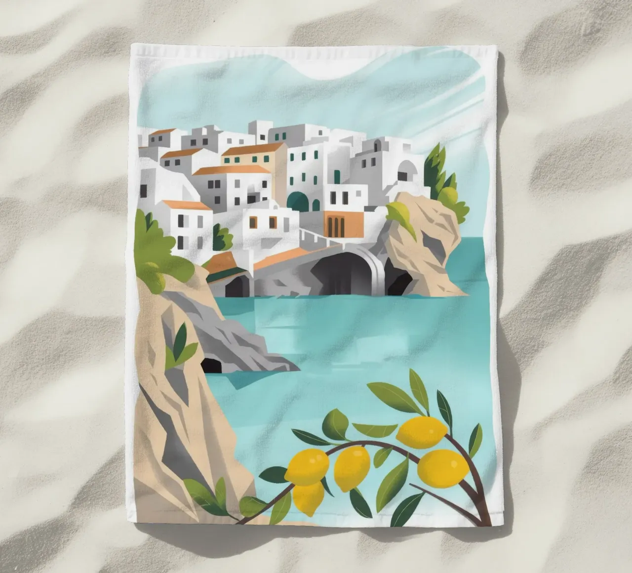 Coastal Charm beach towel by Artie Shifa