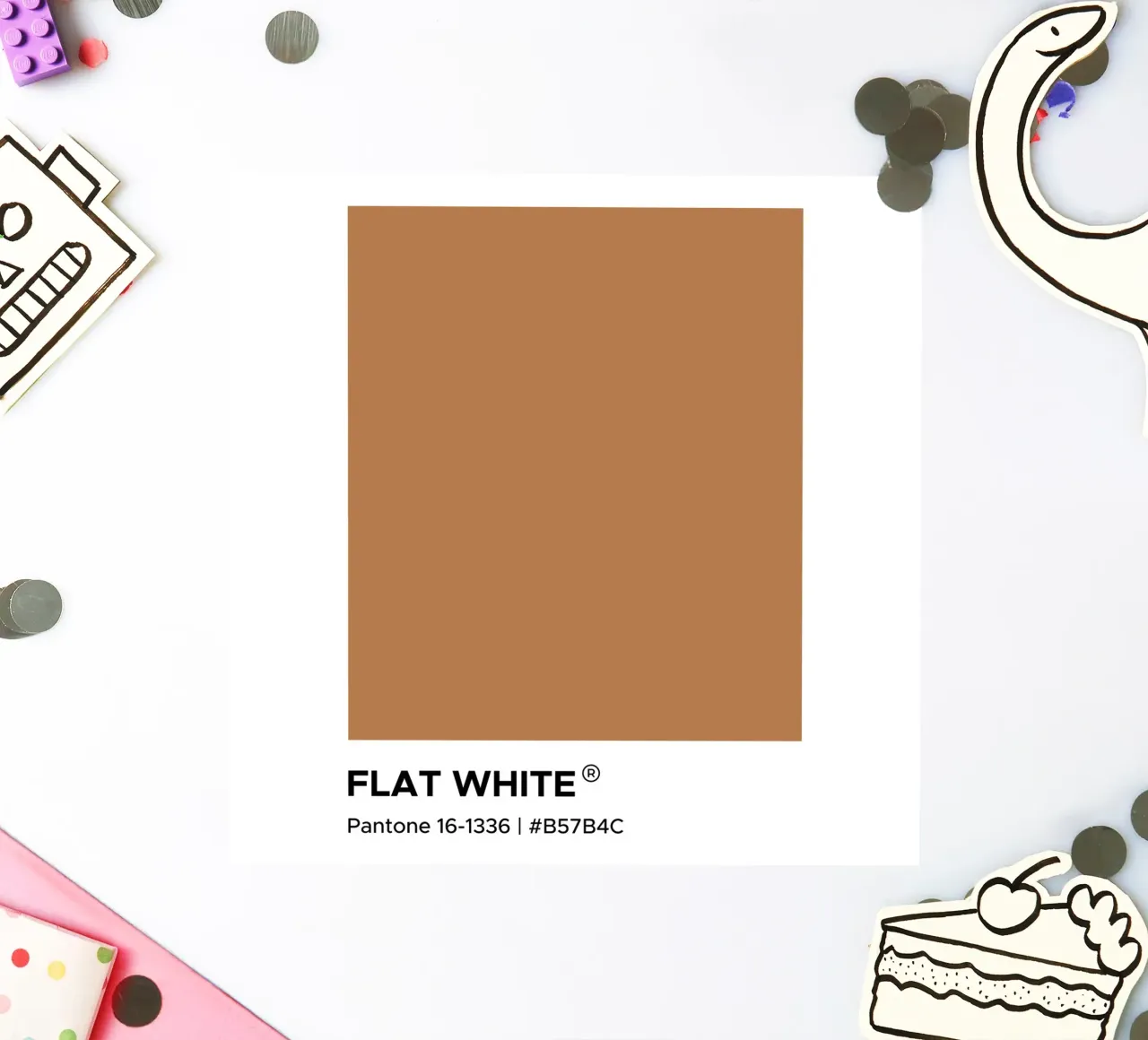 Flat White Coffee Pantone sticker by Paigaam Studio