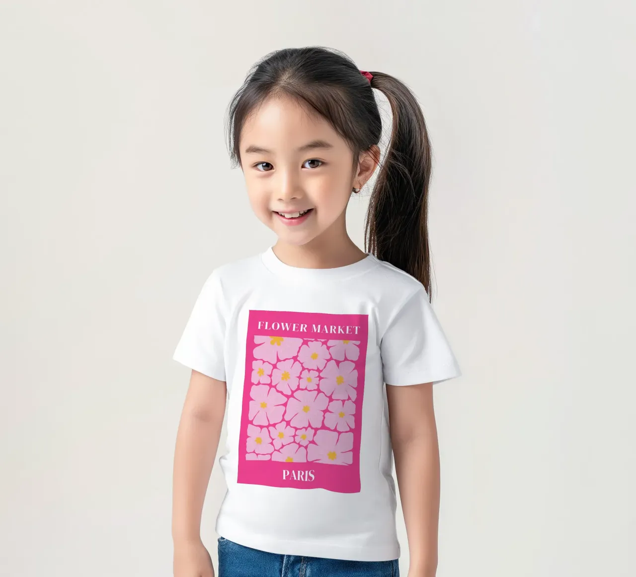 Flower Market, Paris, floral art, abstract flower kids t-shirt by pdigitalprints