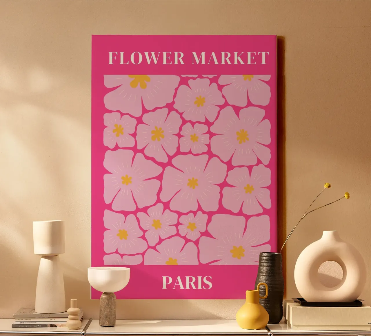 Mercato dei fiori, Parigi, arte floreale, fiore astratto tela da pdigitalprints