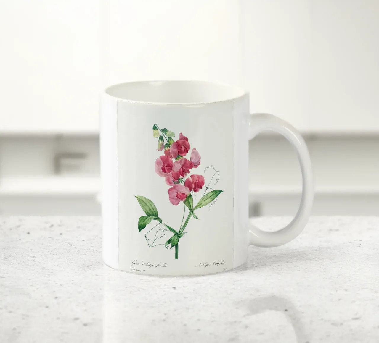 Le petit pois éternel de Pierre-Joseph Redouté mug en céramique de Vintage Botanical Prints