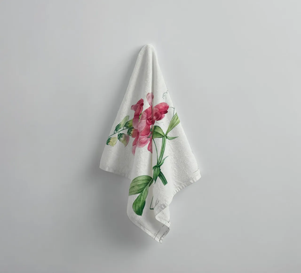 Everlasting Pea by Pierre-Joseph Redouté towel by Vintage Botanical Prints