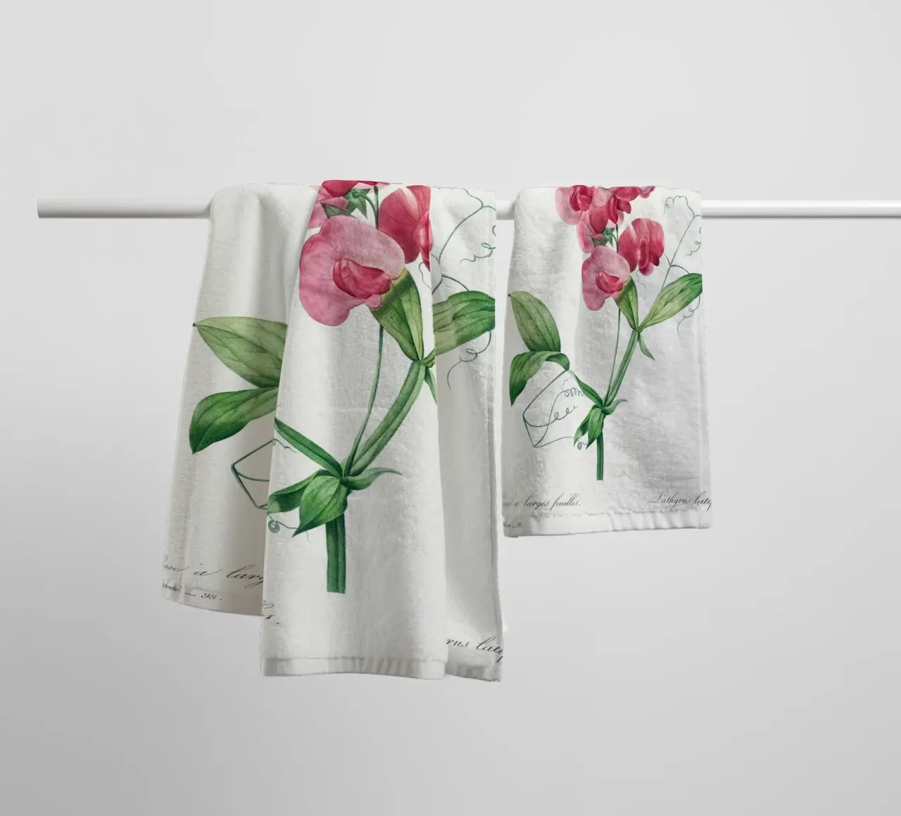 Everlasting Pea by Pierre-Joseph Redouté towel by Vintage Botanical Prints