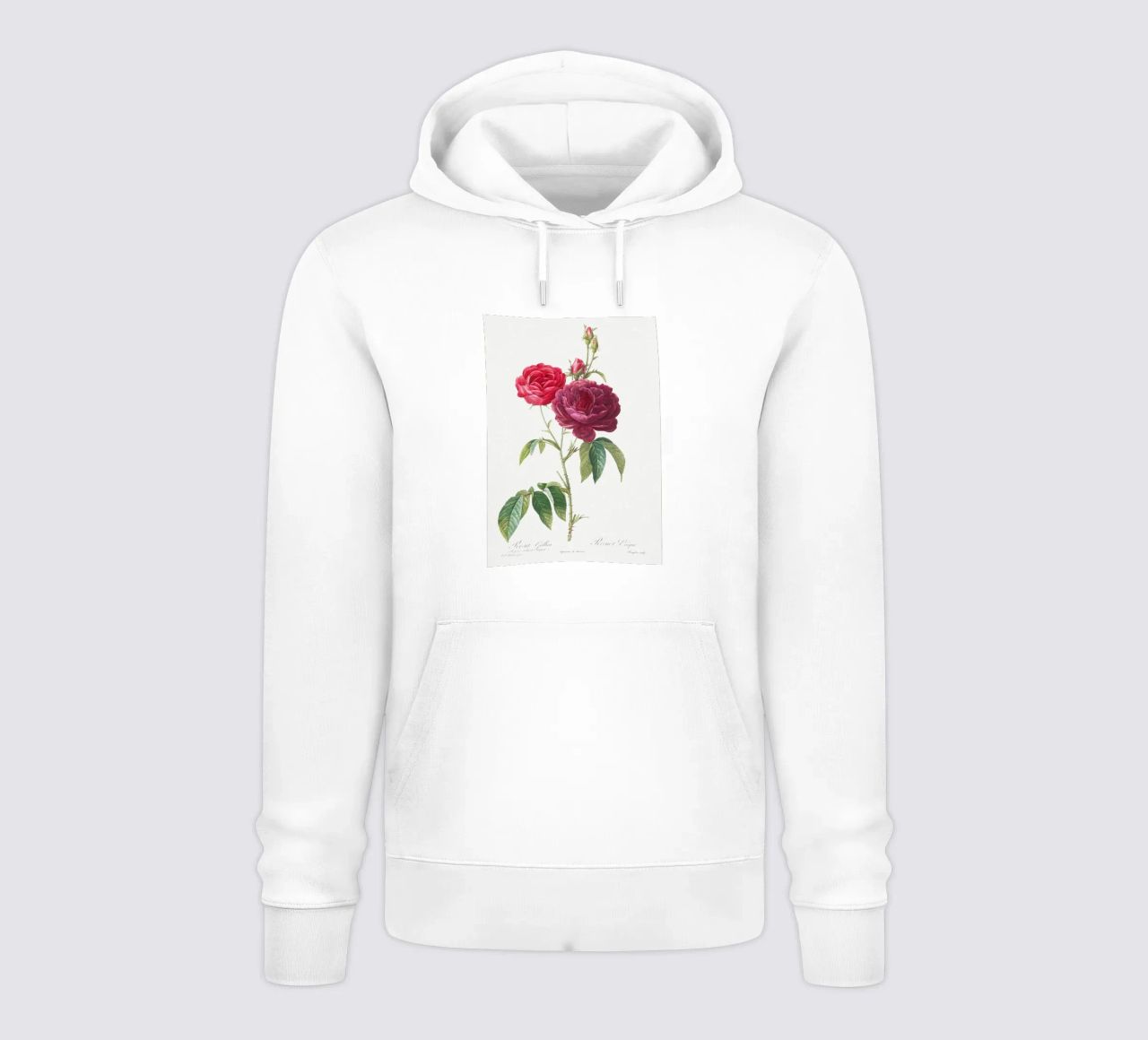 Rosa francesa púrpura de Pierre-Joseph Redouté sudadera con capucha de Vintage Botanical Prints
