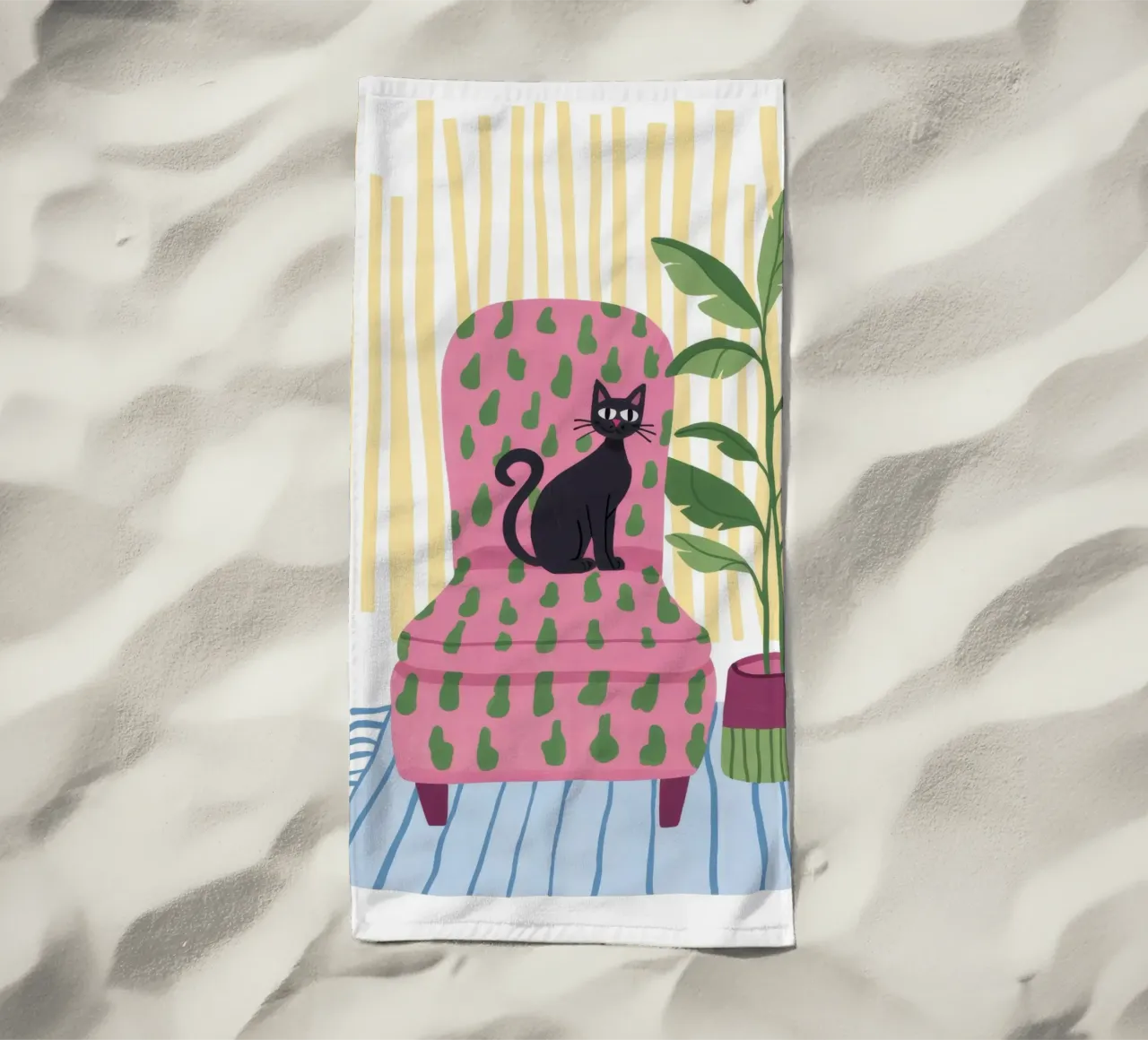 Trono felino telo mare da Artie Shifa