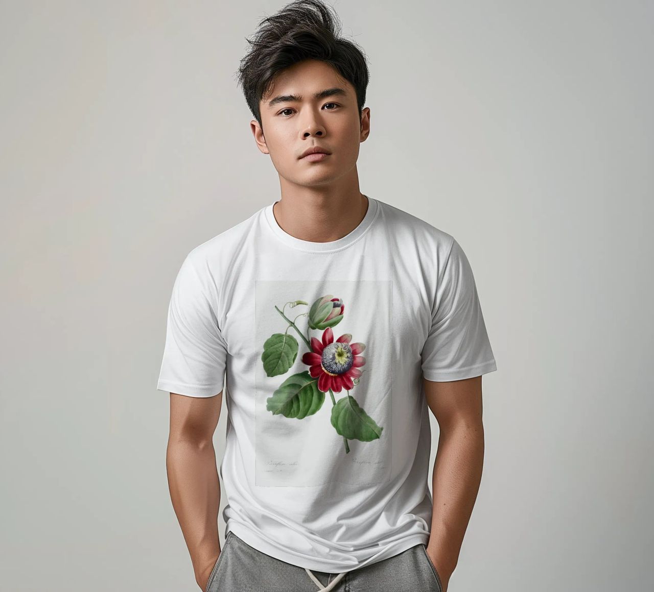 Passiflore Ailee (1827) di Pierre-Joseph Redouté t-shirt da Vintage Botanical Prints