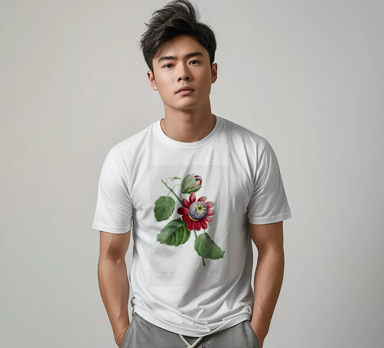 Passiflore Ailee (1827) di Pierre-Joseph Redouté t-shirt da Vintage Botanical Prints