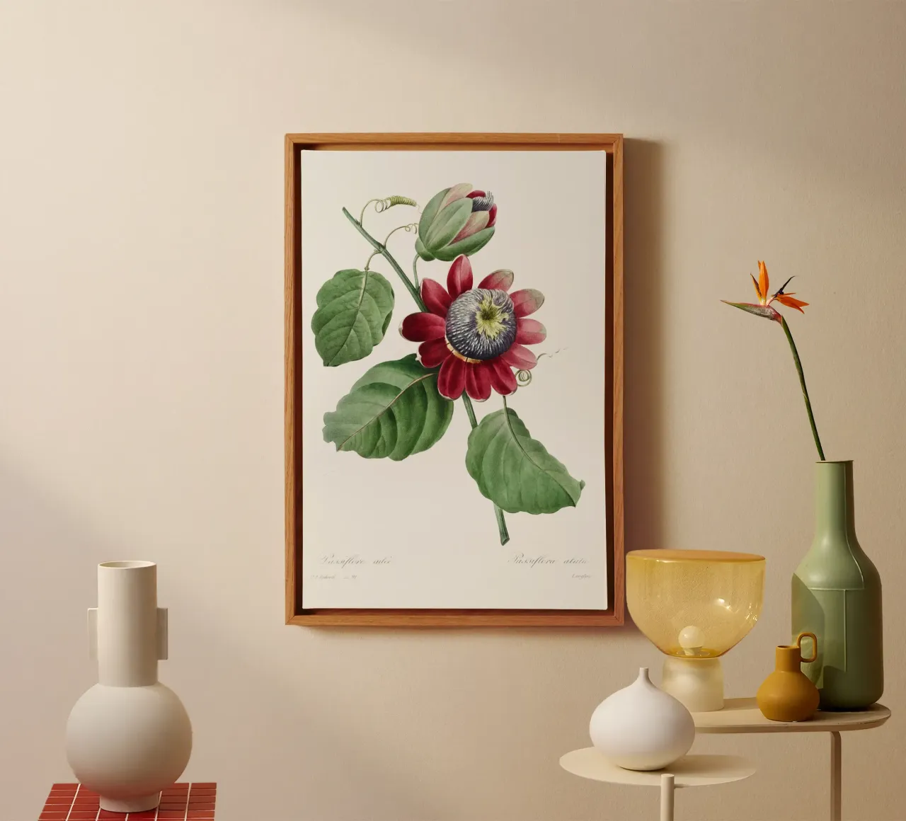 Passiflore Ailee (1827) di Pierre-Joseph Redouté tela con Cornice a cassetta da Vintage Botanical Prints