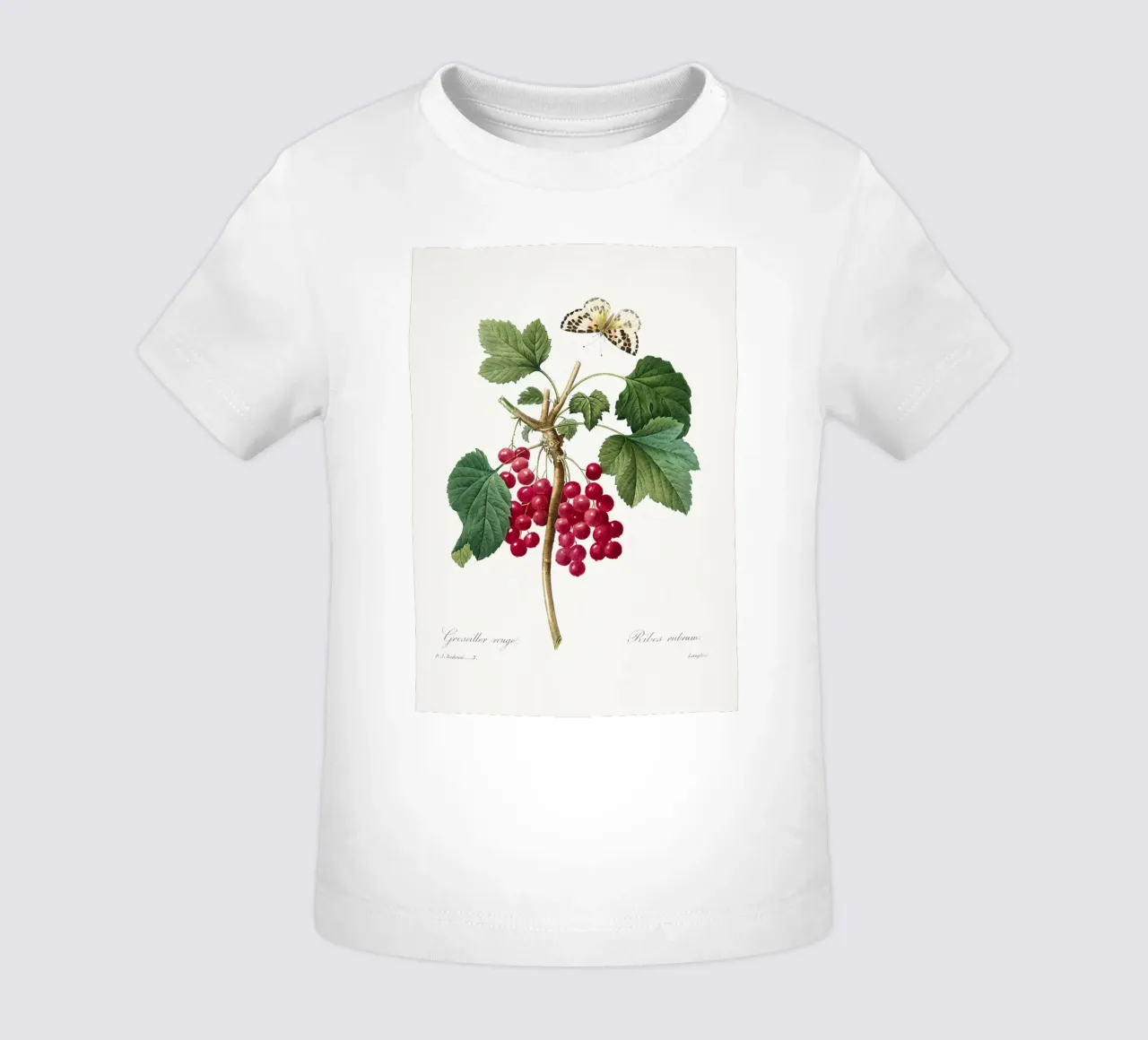 "Ribes rosso" (1827) di Pierre-Joseph Redouté maglietta neonato da Vintage Botanical Prints