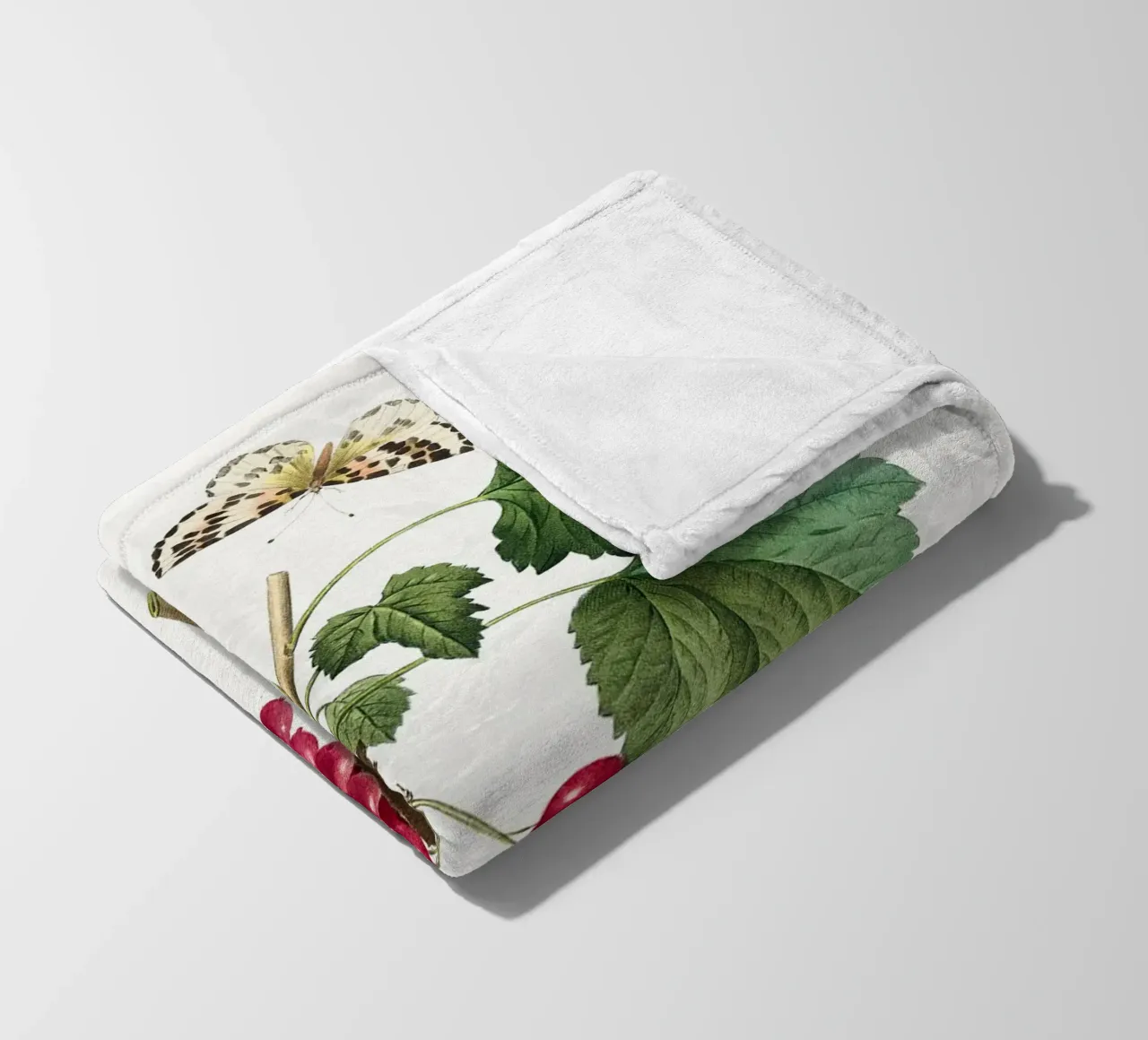 "Ribes rosso" (1827) di Pierre-Joseph Redouté coperta in pile da Vintage Botanical Prints