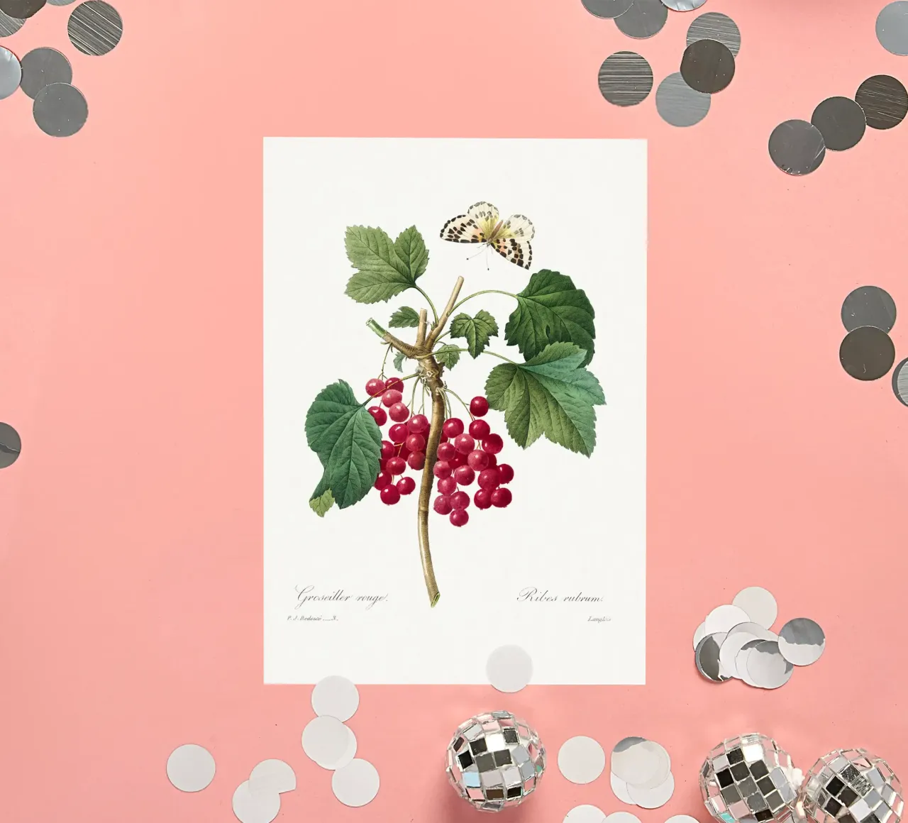 "Red Currant" (1827) by Pierre-Joseph Redouté sticker by Vintage Botanical Prints