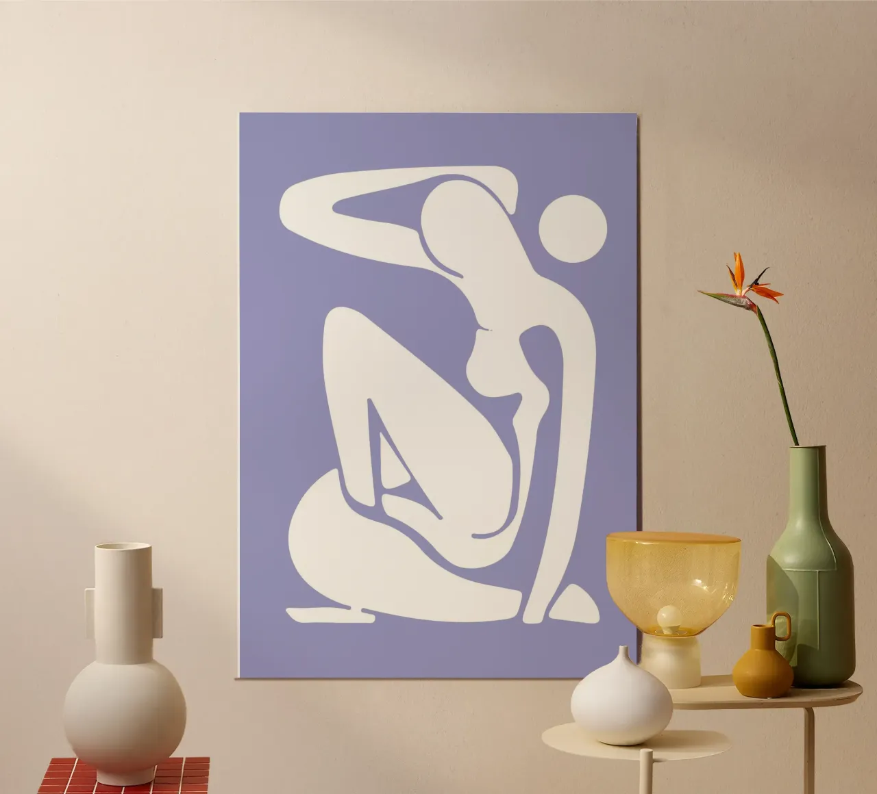 Henri Matisse, Uitgesneden vrouwen abstracte kunst, Blauw poster van pdigitalprints