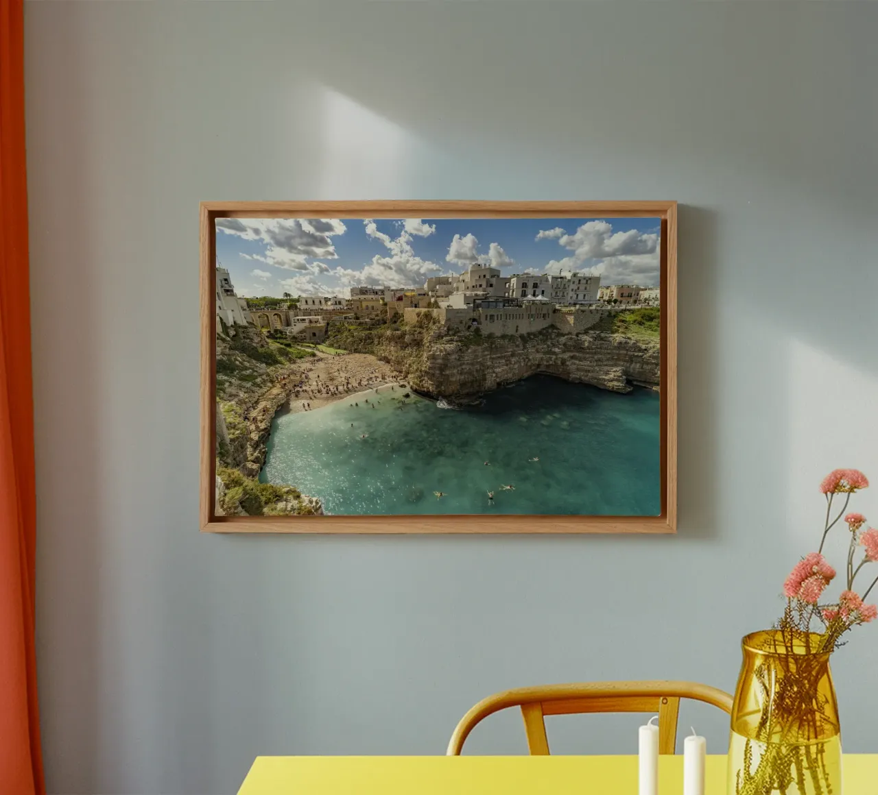 Polignano in Apulien tela con Cornice a cassetta da Reisefotografie - Bilder aus aller Welt