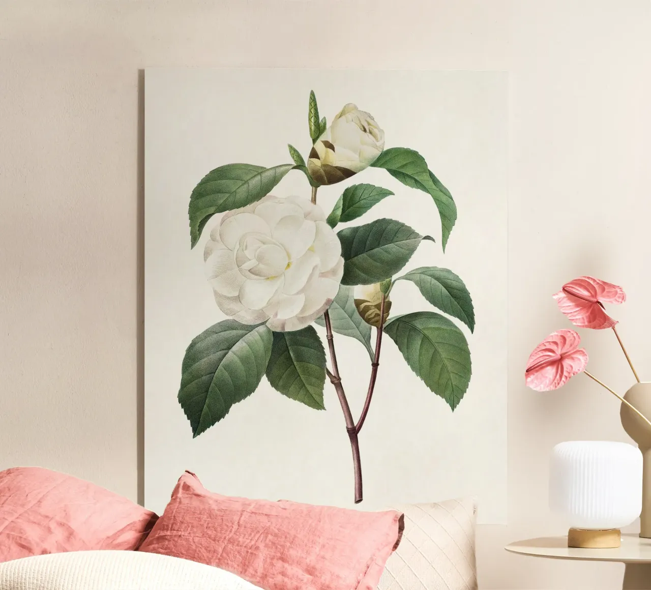 "Camelia bianca" (1827) di Pierre-Joseph Redouté plexiglass da Vintage Botanical Prints