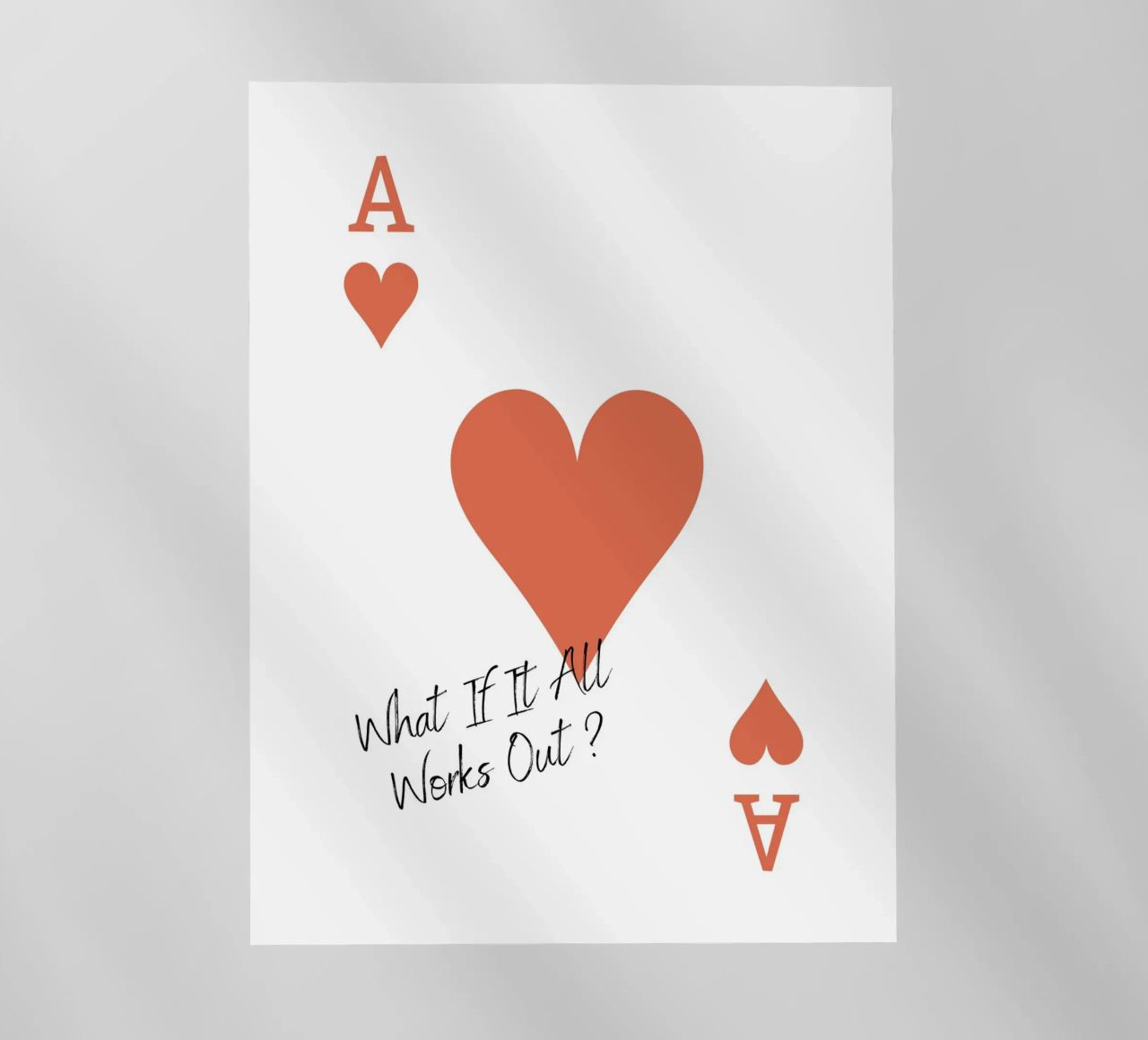 Playing Cards, Heart As, What If It All Works Out - Quote pellicola backlit da Peaches Art Prints