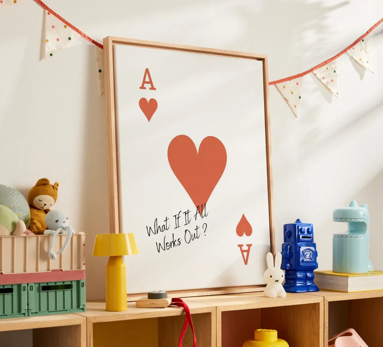 Playing Cards, Heart As, What If It All Works Out - Quote tela da Peaches Art Prints