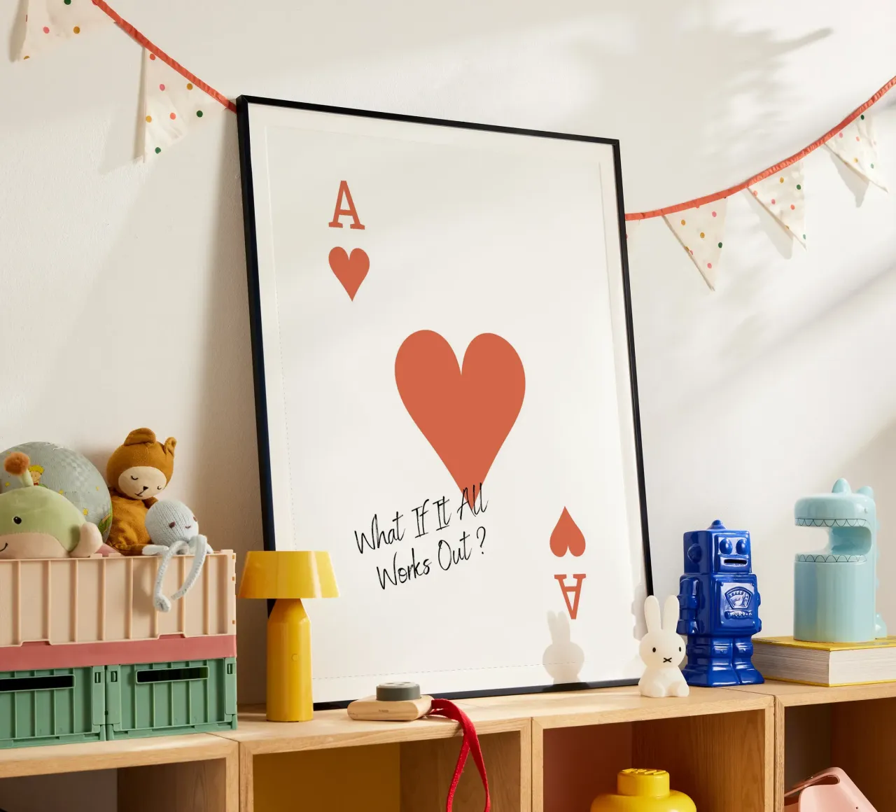 Playing Cards, Heart As, What If It All Works Out - Quote carta hahnemühle da Peaches Art Prints