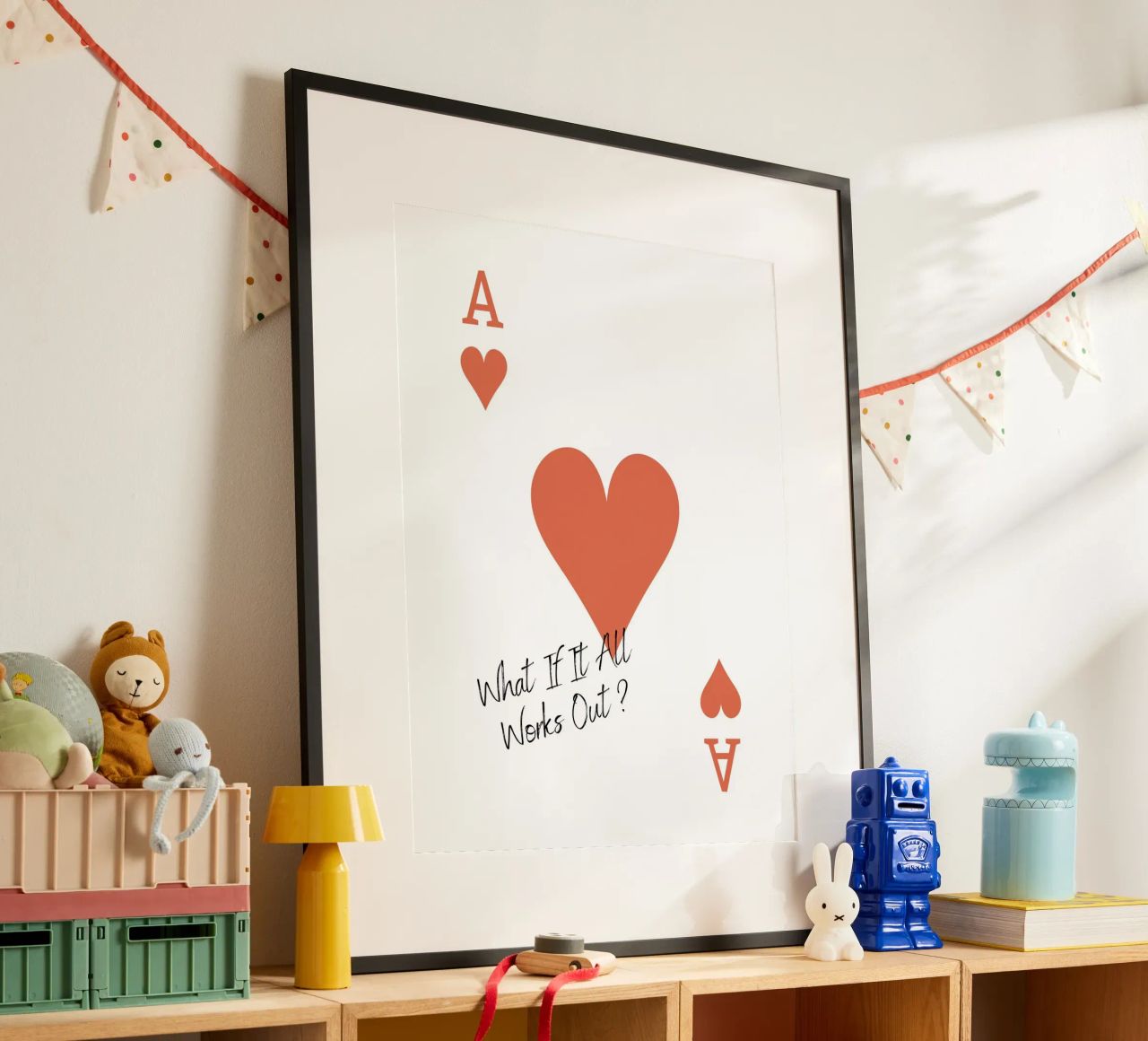 Playing Cards, Heart As, What If It All Works Out - Quote Poster von Peaches Art Prints