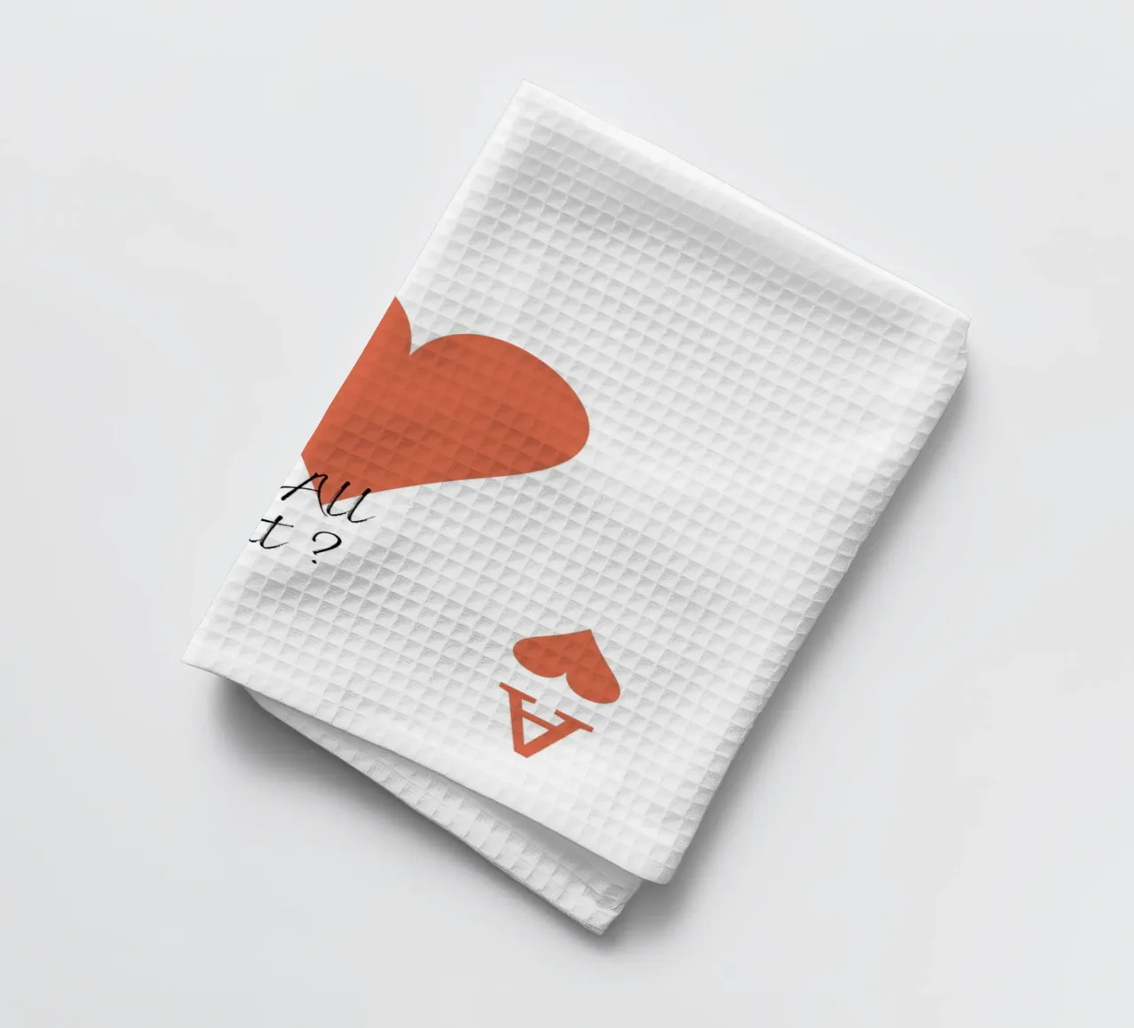 Playing Cards, Heart As, What If It All Works Out - Quote canovaccio da cucina da Peaches Art Prints