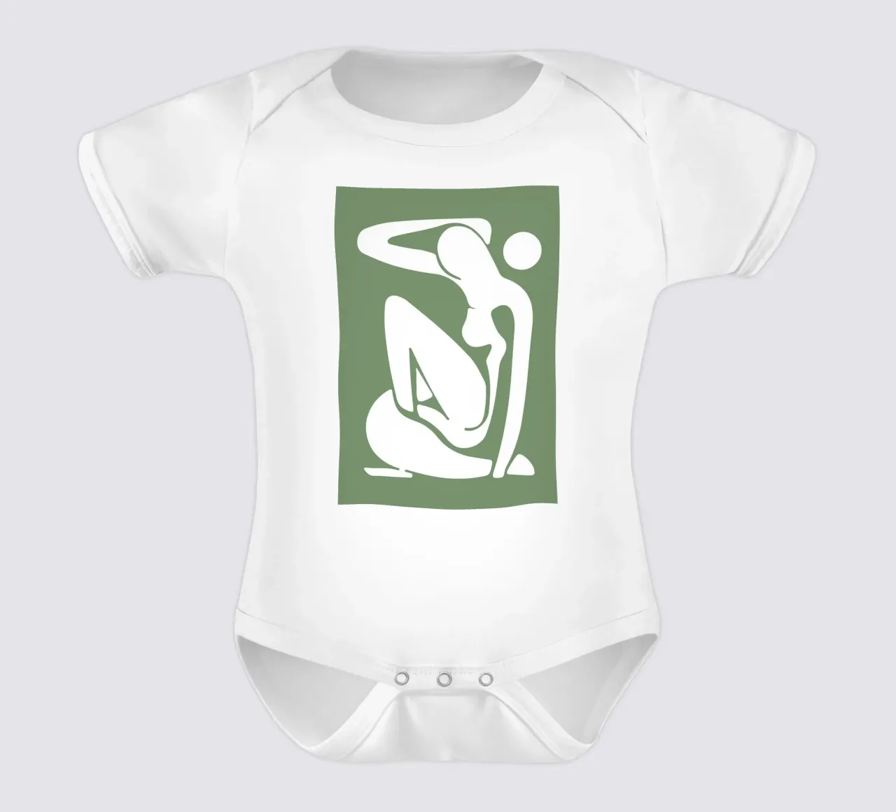 Henri Matisse, Femme découpée Art abstrait, Vert sauge body bébé de pdigitalprints