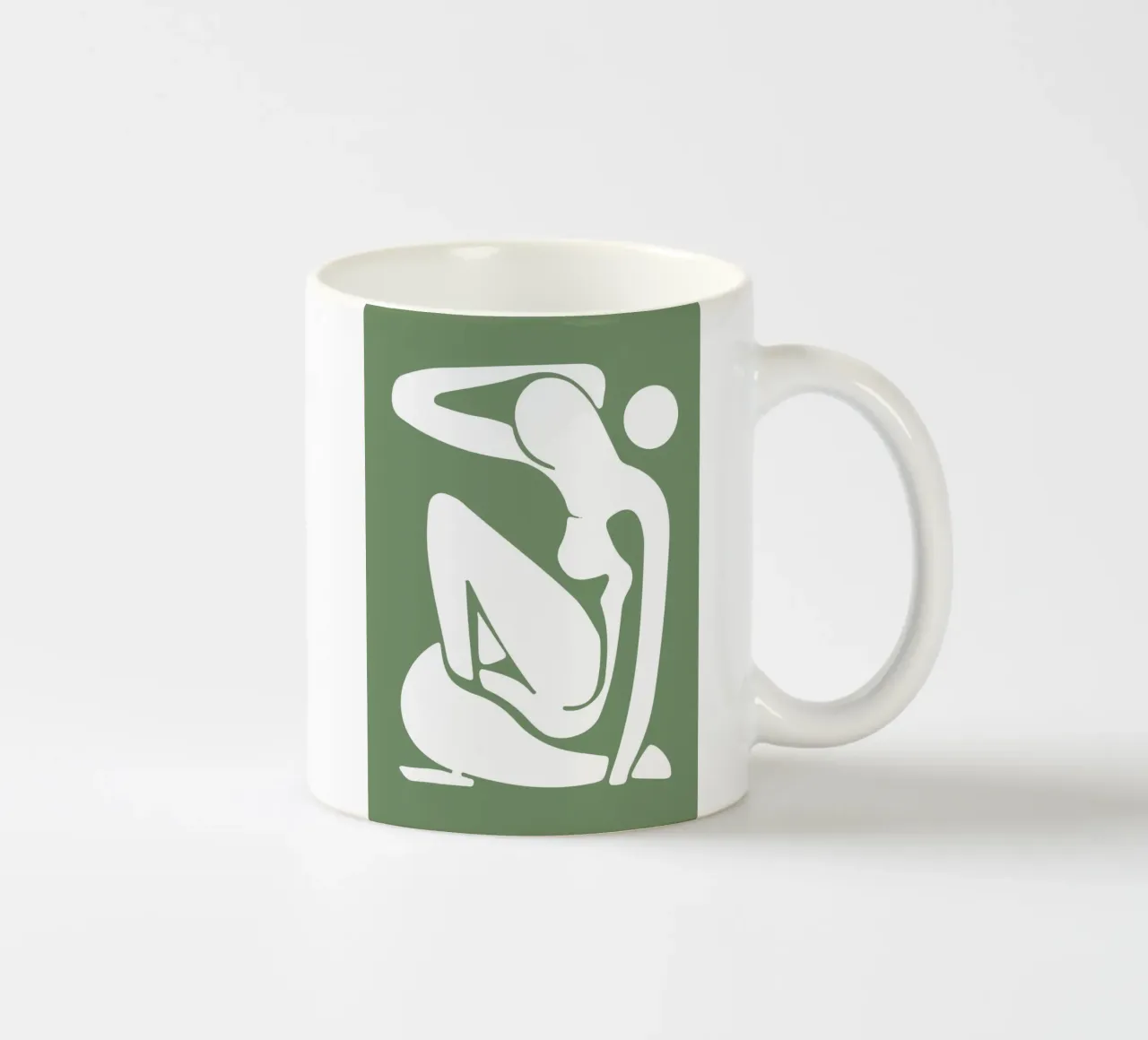Henri Matisse, Uitgesneden vrouwen abstracte kunst, Saliegroen keramische mok van pdigitalprints