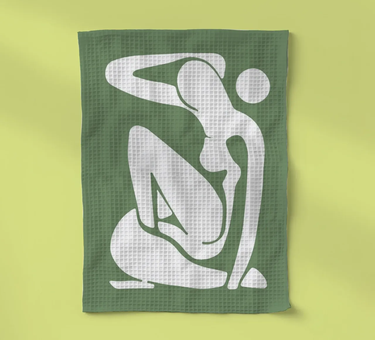 Henri Matisse, Uitgesneden vrouwen abstracte kunst, Saliegroen theedoek van pdigitalprints